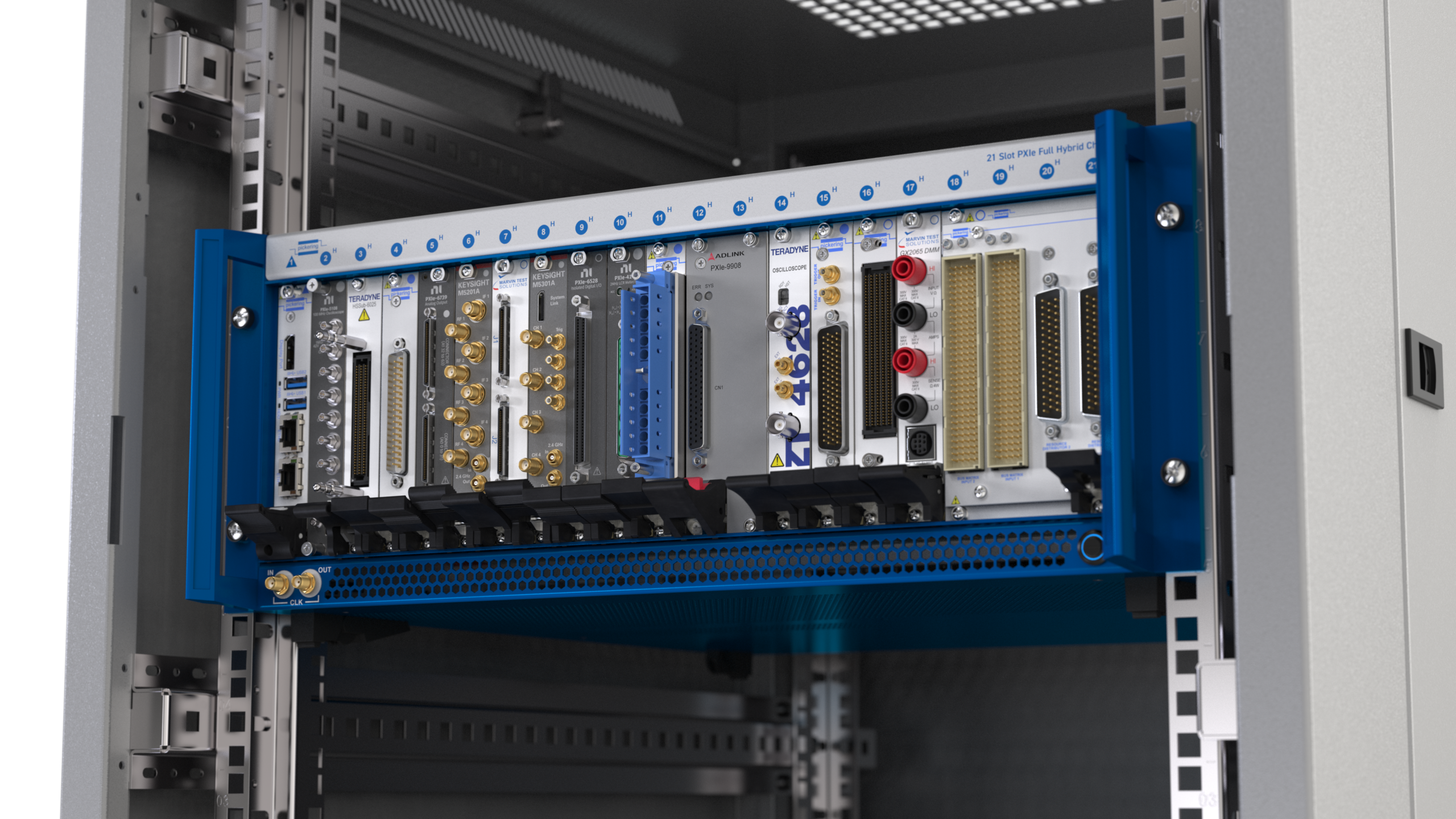 PXI system in a 19-inch rack.